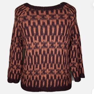 brown & rust geometric sweater